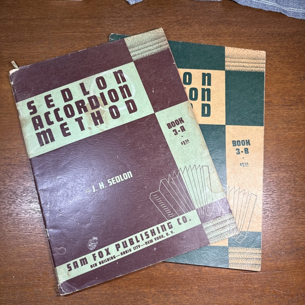 Vintage SEDLON ACCORDION METHOD Book 3-A & 3-B. By J.H. Sedlon